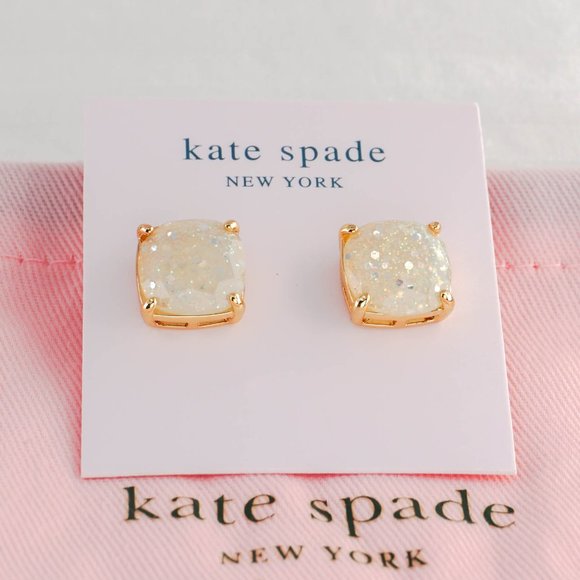kate spade Jewelry - Kate Spade Square Stud in Opal Glitter (without Dust Bag) NEW